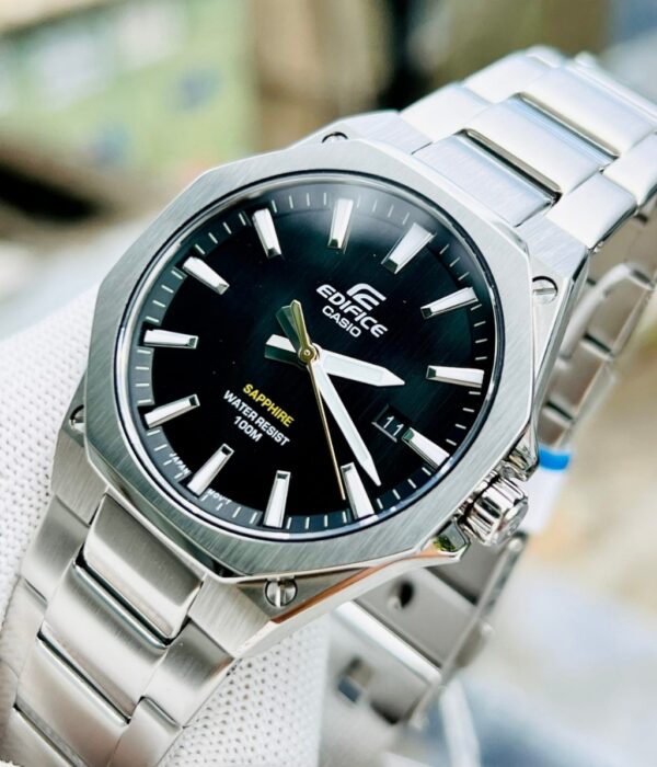 Đồng hồ Casio EFR-S108D-1AVUDF Nam máy Pin (Quartz) Dây Inox (Thép Không Gỉ) mặt Tròn chính hãng