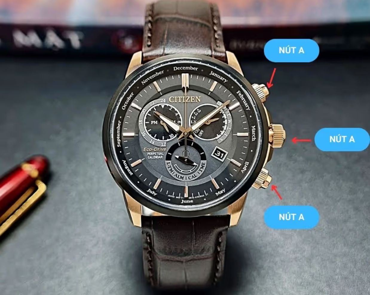 cách chỉnh đồng hồ citizen eco-drive