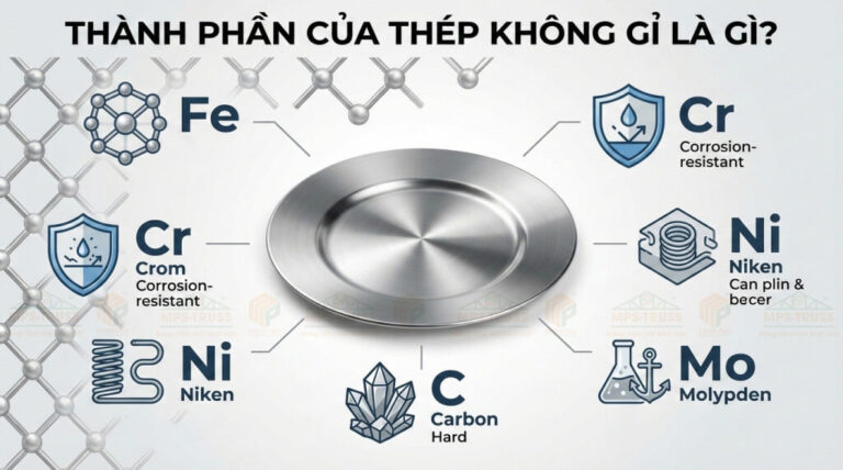 Cấu tạo của thép không gỉ Stainless Steel với Crom và Niken