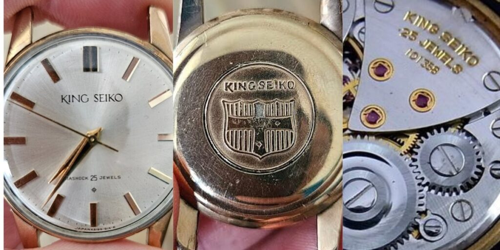 Cận cảnh chi tiết bộ máy và mặt số của đồng hồ Seiko cổ xưa