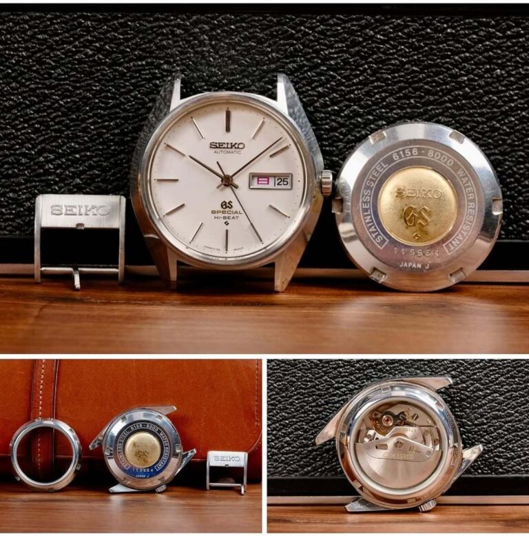 Chi tiết nắp đáy và vỏ máy của một mẫu đồng hồ Seiko cổ xưa