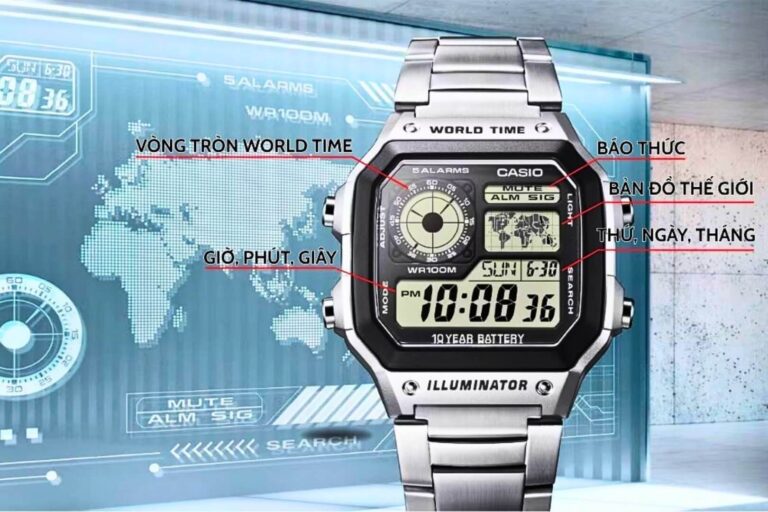 Giải thích các ký hiệu thường gặp trên màn hình đồng hồ Casio