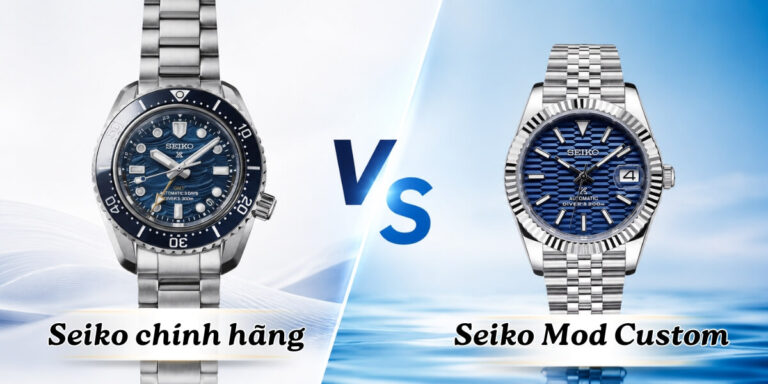 So sánh chi tiết đồng hồ Seiko Mod Custom và Seiko chính hãng