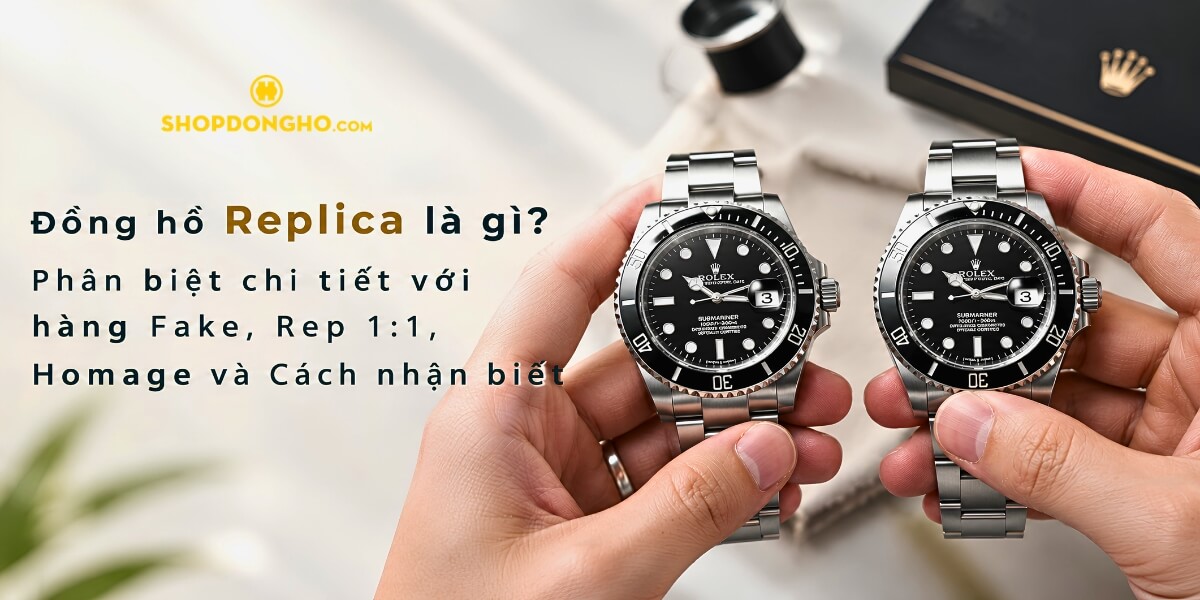 Đồng hồ Replica là gì? Phân biệt chi tiết với hàng Fake, Super Fake, Rep 1:1, Homage và Cách nhận biết 1