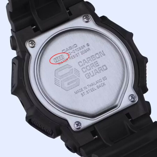 Vị trí số hiệu Module gồm 4 chữ số ở mặt sau đồng hồ Casio Multiband 6